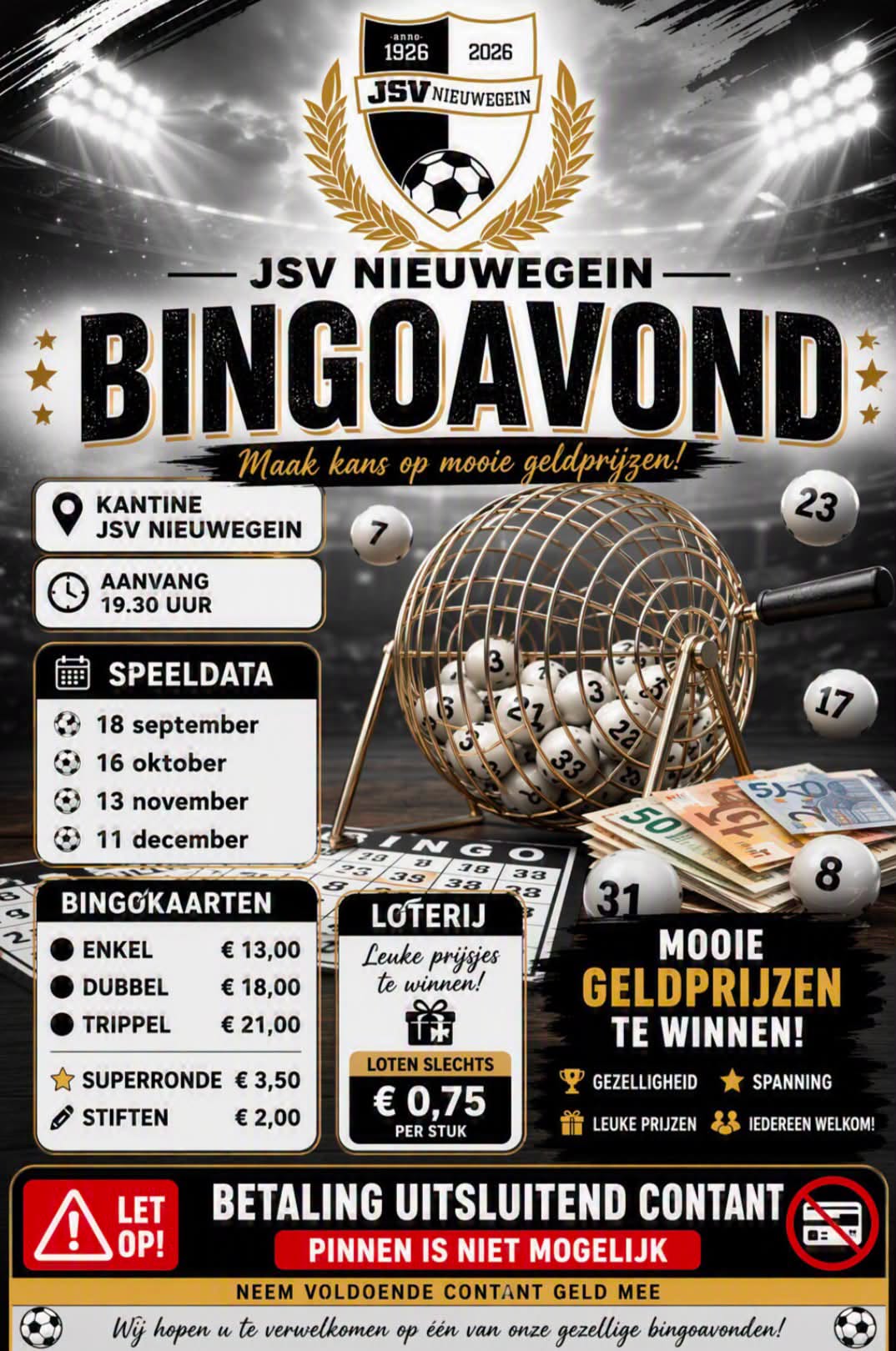 Bingo-avonden bij JSV